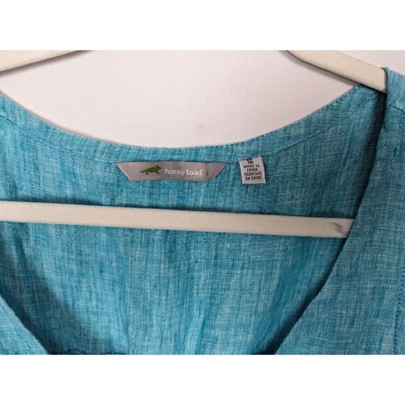 Horny Toad & Co S 100% Linen Scoop Neck Sleeveless Knee Length Dress Outdoors - Picture 8 of 10